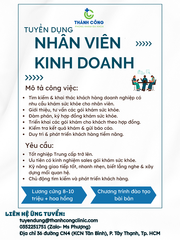 TUYỂN DỤNG NHÂN VIÊN KINH DOANH