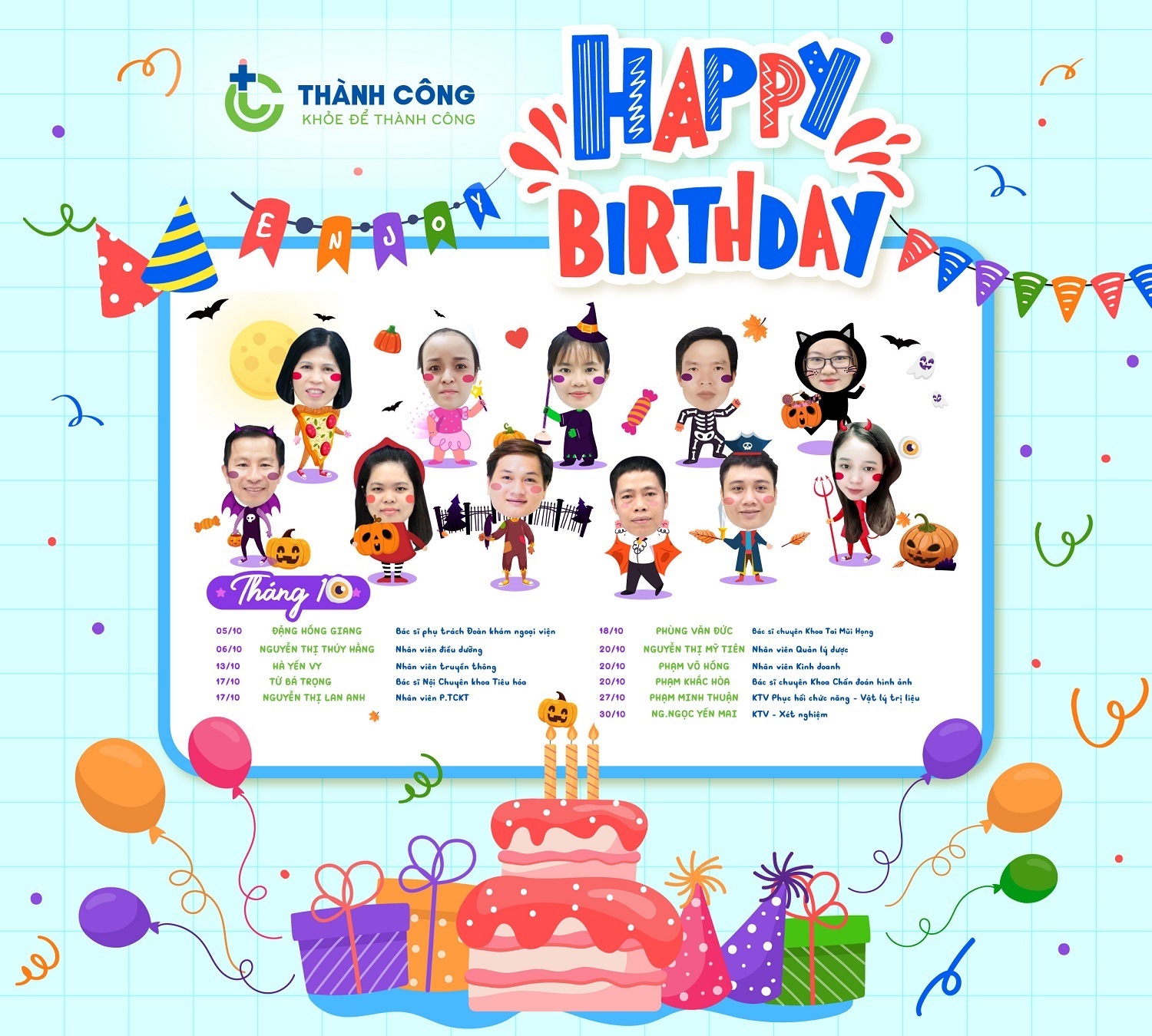 Chúc mừng sinh nhật CBNV tháng 10 năm 2023