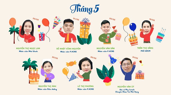 Chúc mừng sinh nhật CBNV tháng 5 năm 2022