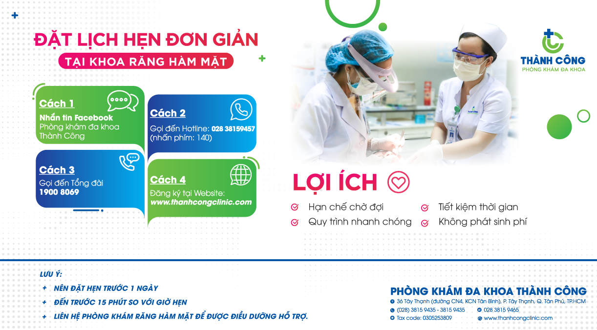 Đặt lịch hẹn đơn giản trước khi đến khám chuyên khoa Răng Hàm Mặt