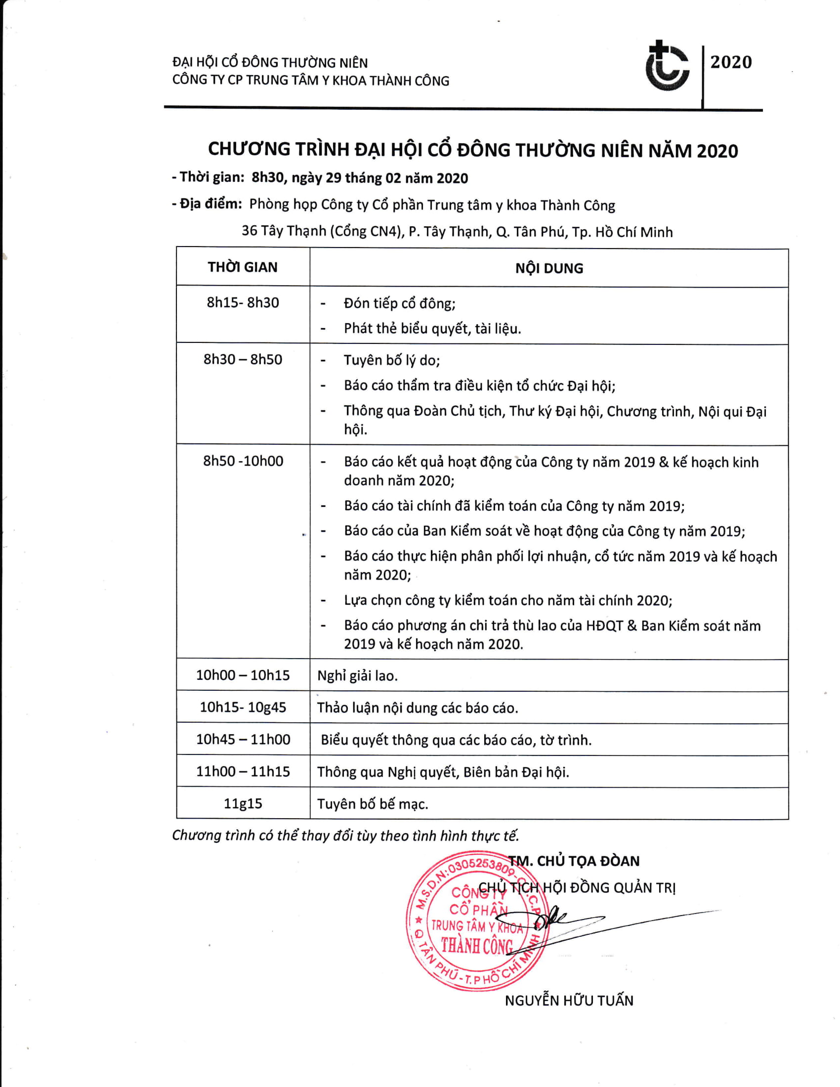 1. Chuong trinh DHCD nam 2020 1